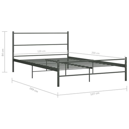 Bedframe Metaal 120 x 200 cm Grijs