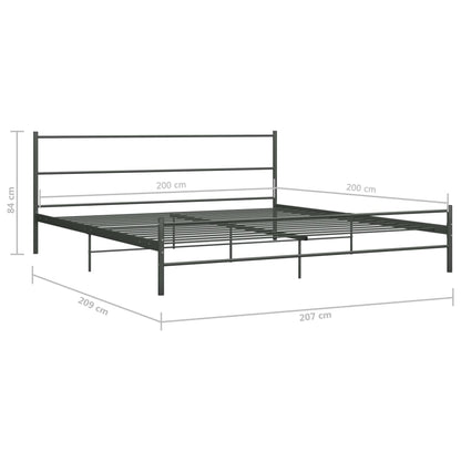 Bedframe Metaal 200 x 200 cm Grijs