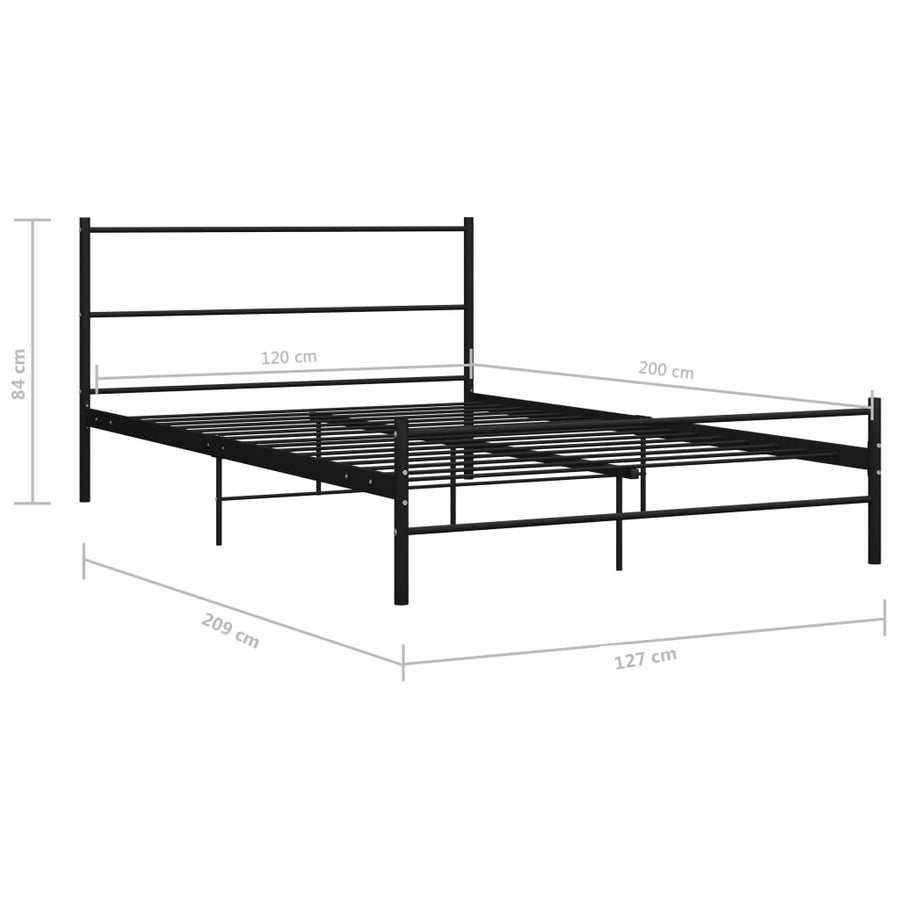 Bedframe Metaal 120 x 200 cm Zwart