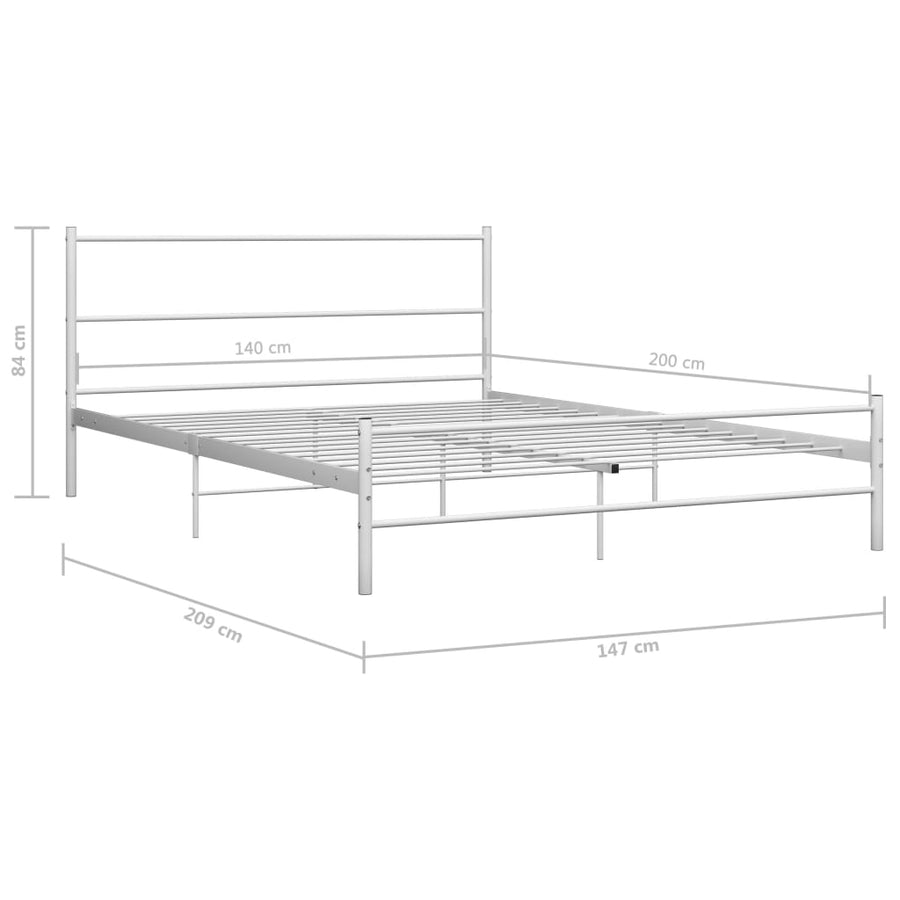Bedframe Metaal 140 x 200 cm Wit