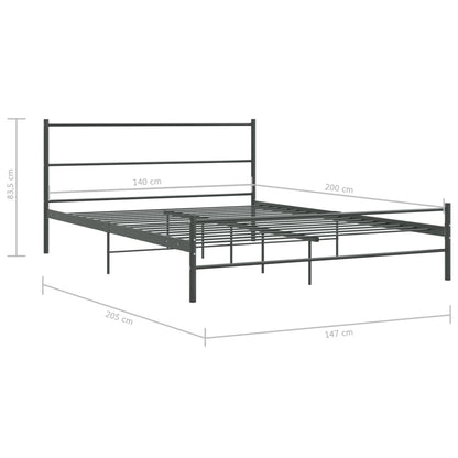 Bedframe Metaal 140 x 200 cm Grijs