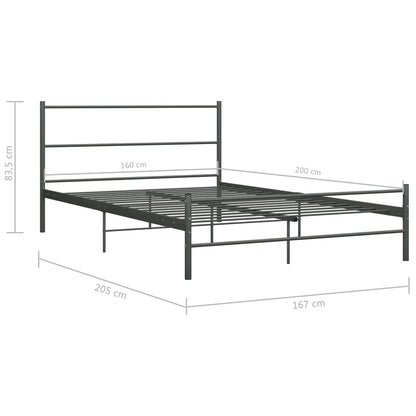 Bedframe Metaal 160 x 200 cm Grijs