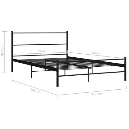Bedframe Metaal 160 x 200 cm Zwart
