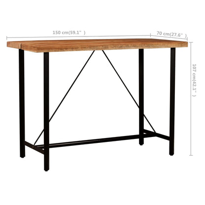 5-delige Barset massief hout en echt leer