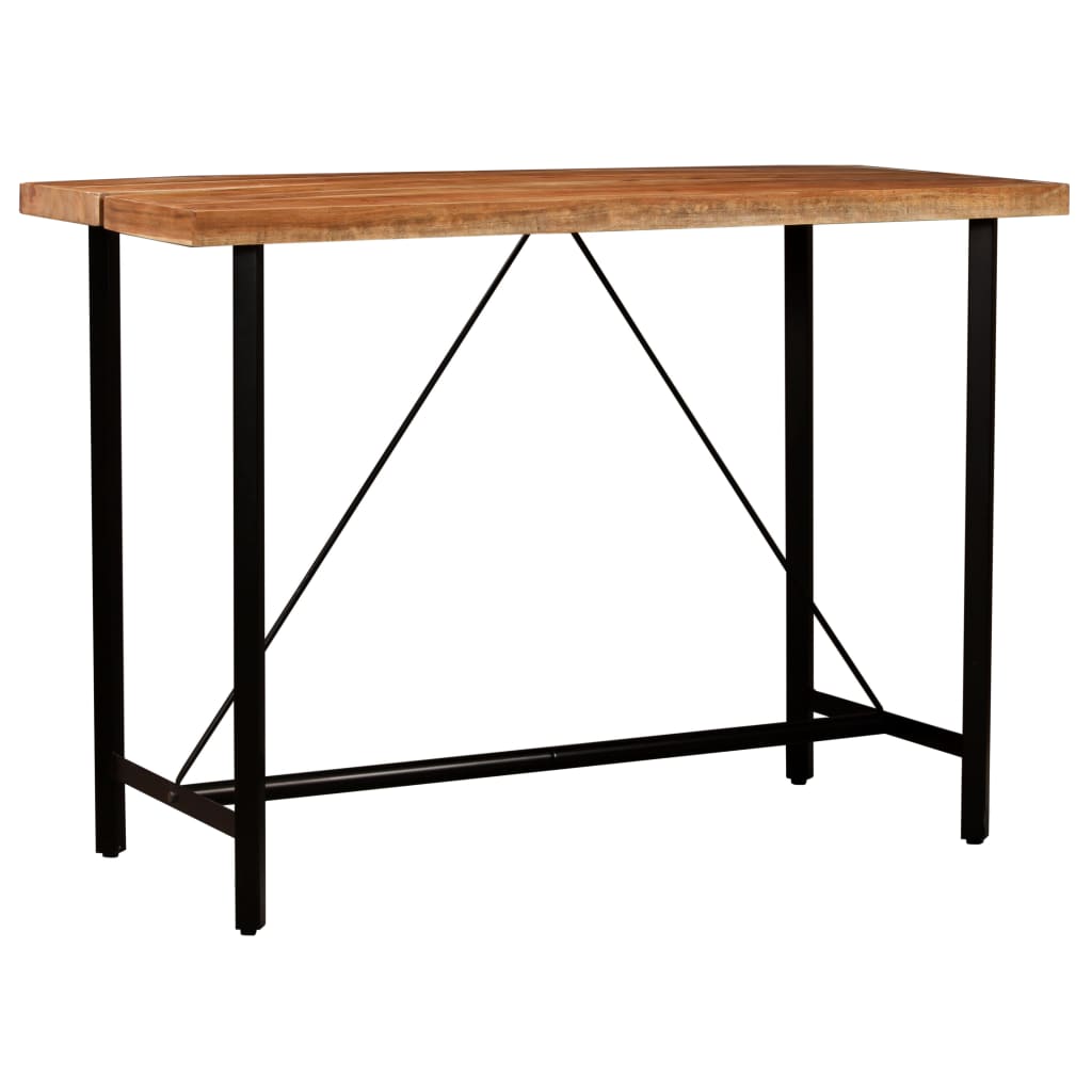5-delige Barset massief hout en echt leer
