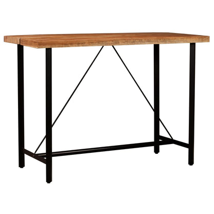 5-delige Barset massief hout en echt leer