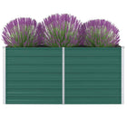 Raised planter 160x80x77 cm galvanized steel green