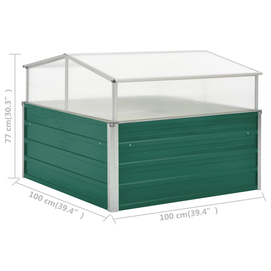 Tuinkas 100x100x77 cm gegalvaniseerd staal groen