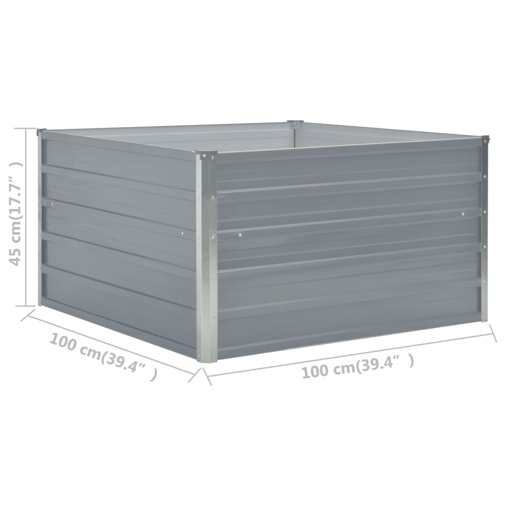 Plantenbak Verhoogd 00X00X45 Cm Gegalvaniseerd Staal Grijs