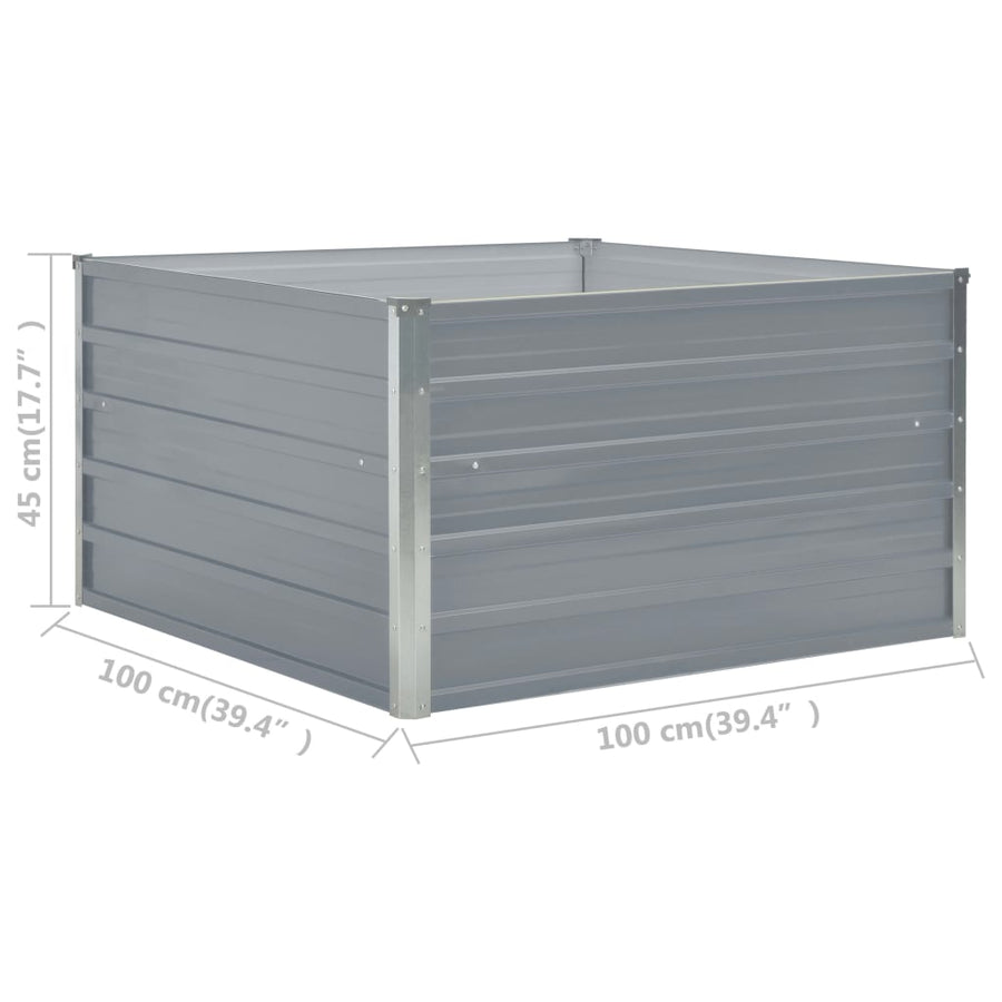 Plantenbak Verhoogd 00X00X45 Cm Gegalvaniseerd Staal Grijs