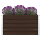 Raised planter 100x100x45 cm galvanized steel brown