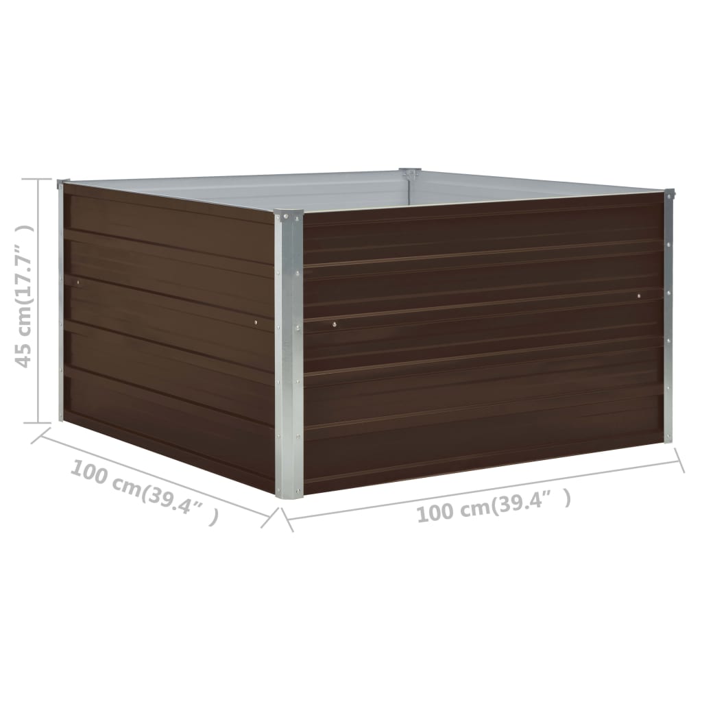 Plantenbak Verhoogd 00X00X45 Cm Gegalvaniseerd Staal Bruin