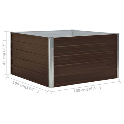 Plantenbak Verhoogd 00X00X45 Cm Gegalvaniseerd Staal Bruin