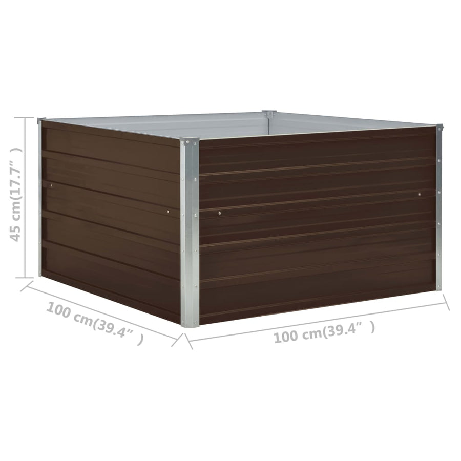 Plantenbak Verhoogd 00X00X45 Cm Gegalvaniseerd Staal Bruin