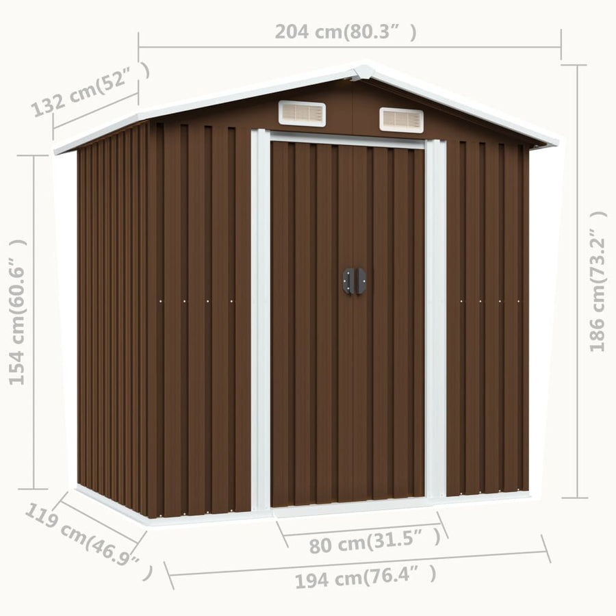 Tuinberging 204X132X186 Cm Staal Bruin