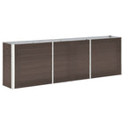 Raised planter 240x40x77 cm galvanized steel brown