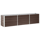 Raised planter 240x40x45 cm galvanized steel brown