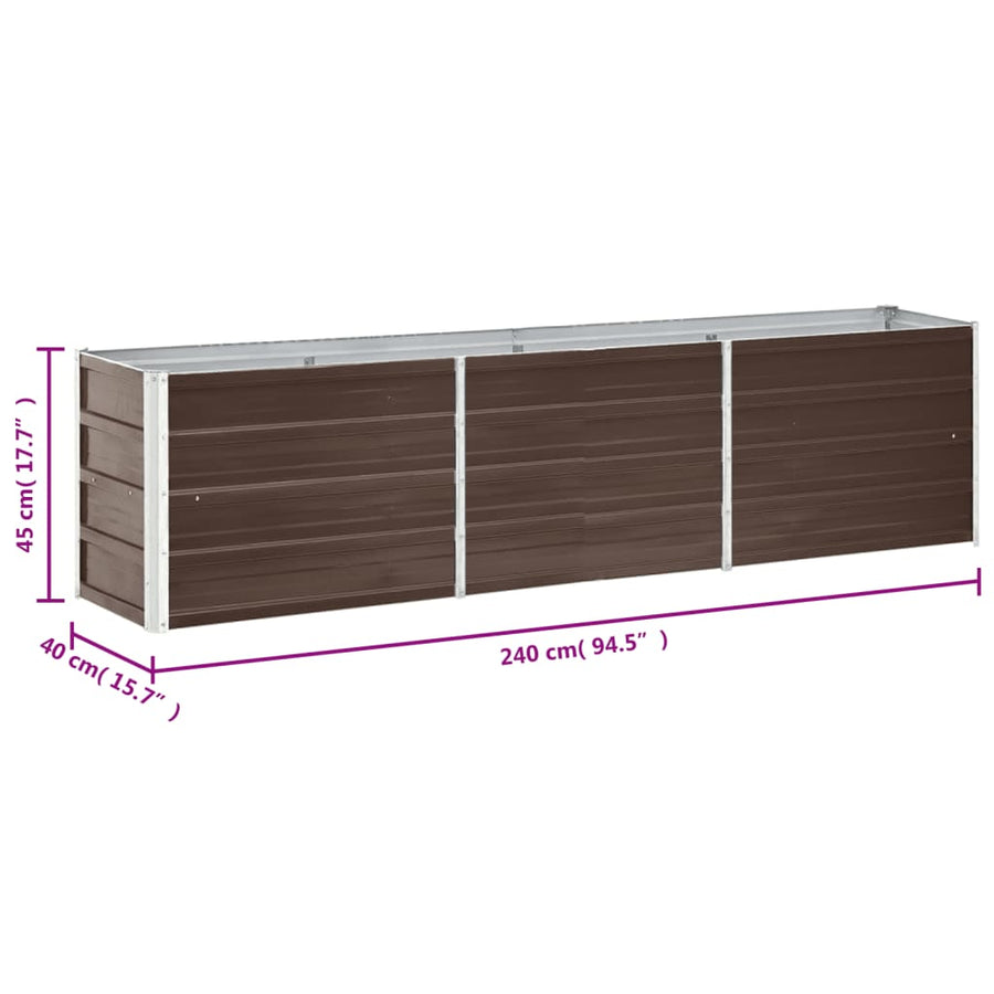 Plantenbak Verhoogd Gegalvaniseerd Staal 240 x 40 x 45 cm