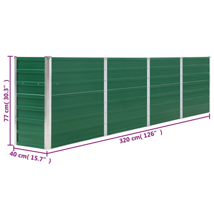 Plantenbak Verhoogd Gegalvaniseerd Staal 320 x 40 x 77 cm