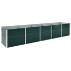 Raised Planter 400x80x45 cm Galvanized Steel Green