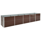 Raised Planter 400x80x77 cm Galvanized Steel Brown