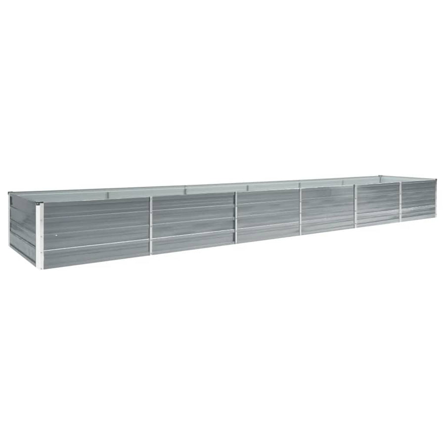 Plantenbak verhoogd 480x80x45 cm gegalvaniseerd staal grijs 480 x 80 x 45 cm