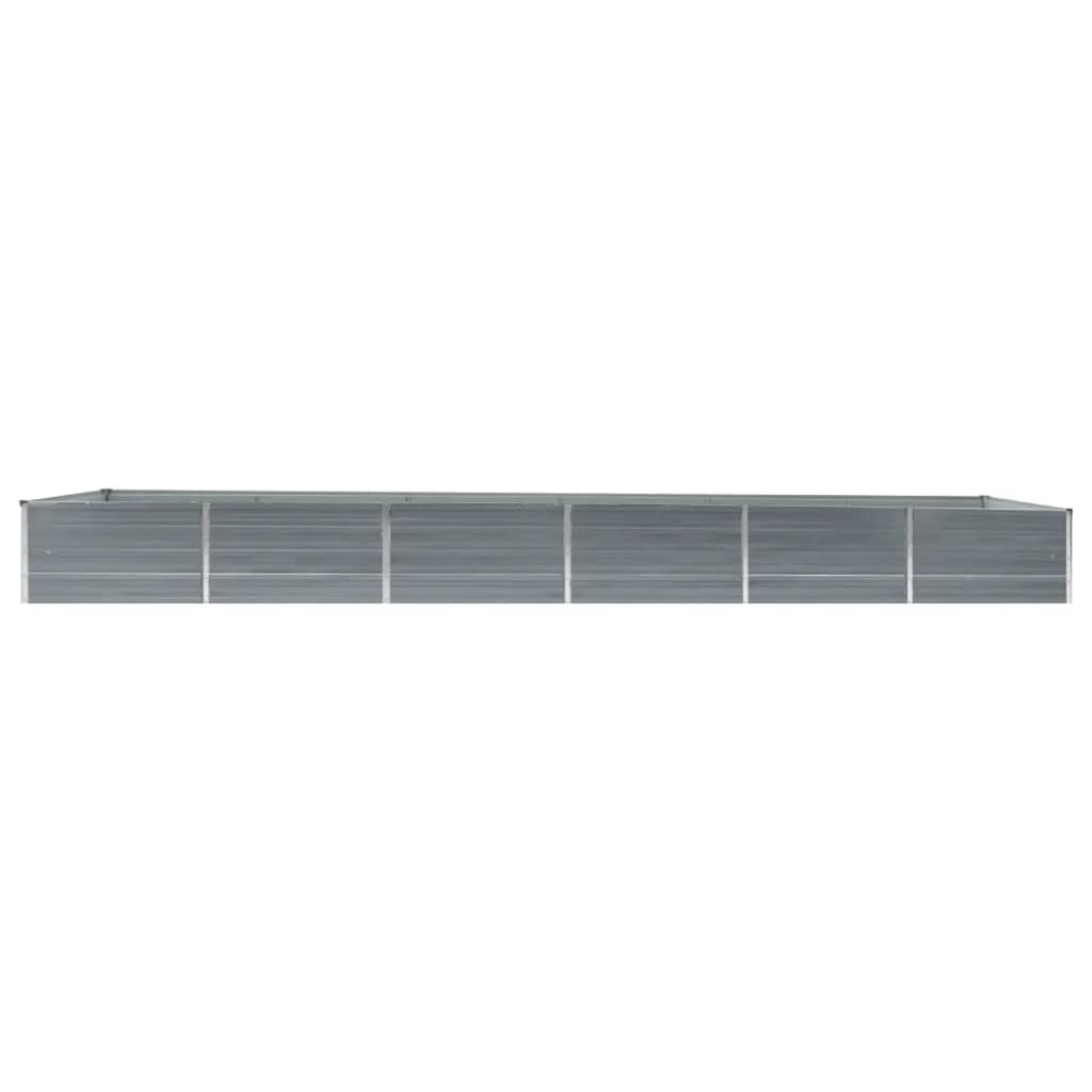 Plantenbak verhoogd 480x80x45 cm gegalvaniseerd staal grijs 480 x 80 x 45 cm
