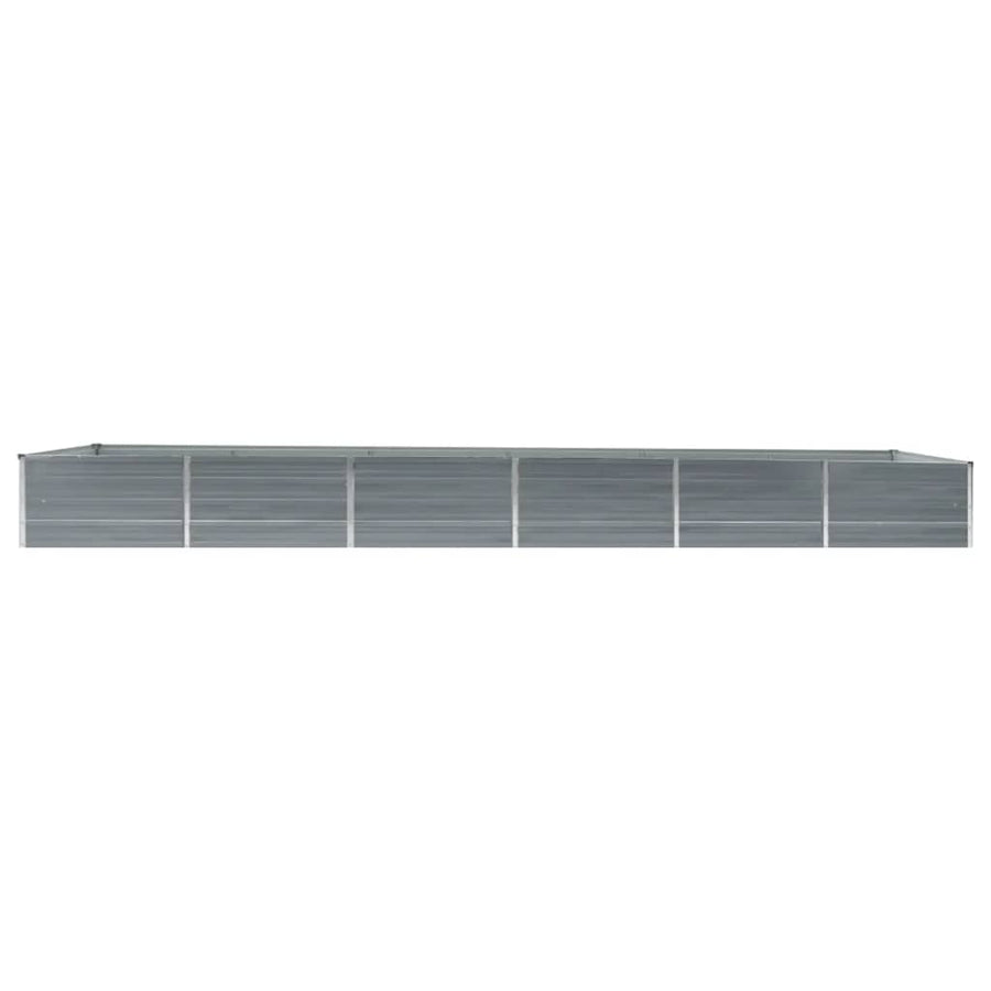 Plantenbak verhoogd 480x80x45 cm gegalvaniseerd staal grijs 480 x 80 x 45 cm