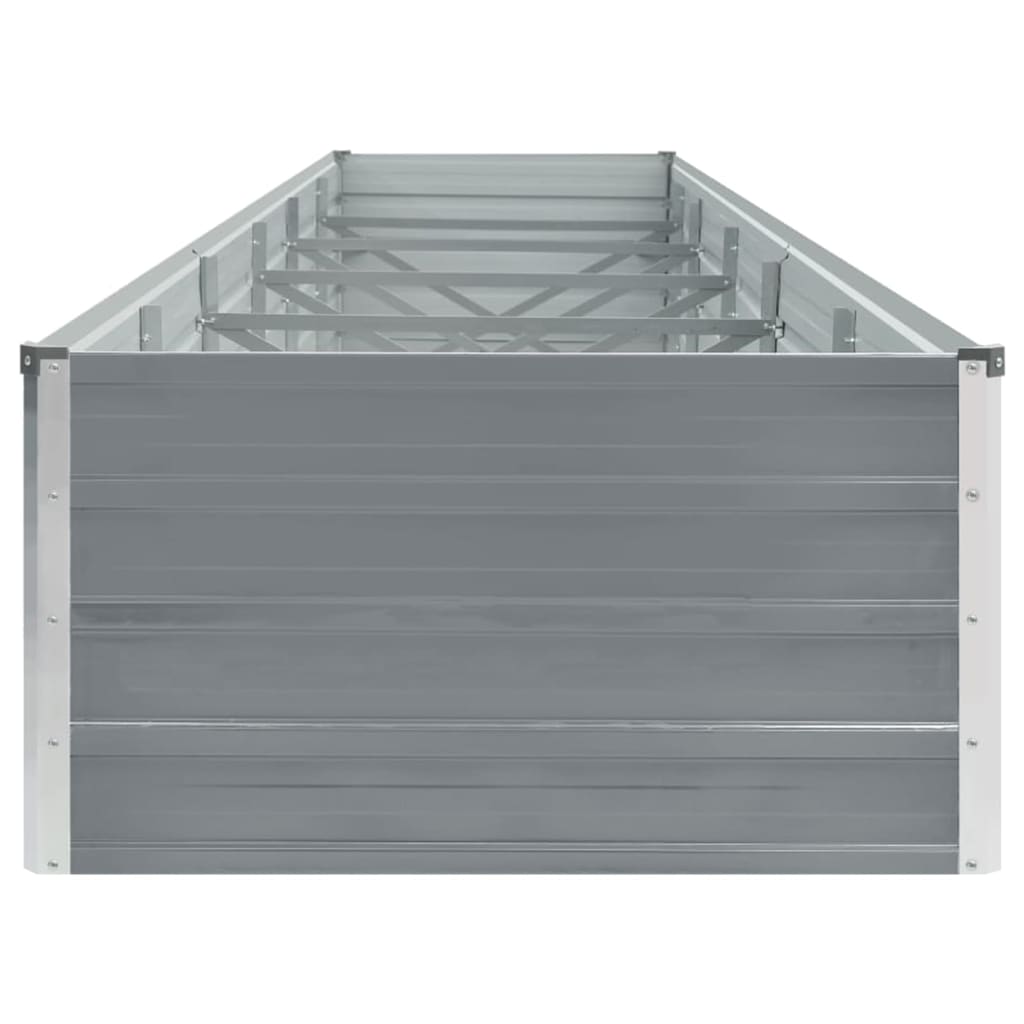 Plantenbak verhoogd 480x80x45 cm gegalvaniseerd staal grijs 480 x 80 x 45 cm