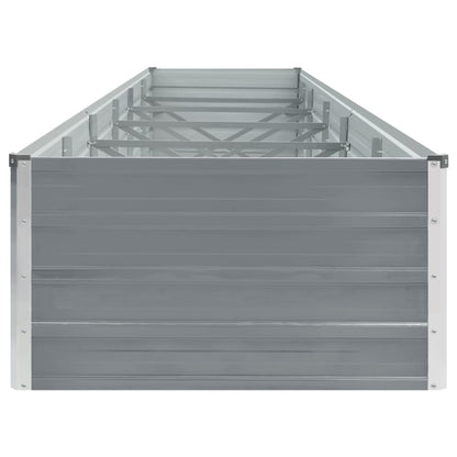 Plantenbak verhoogd 480x80x45 cm gegalvaniseerd staal grijs 480 x 80 x 45 cm