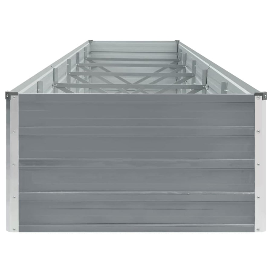 Plantenbak verhoogd 480x80x45 cm gegalvaniseerd staal grijs 480 x 80 x 45 cm