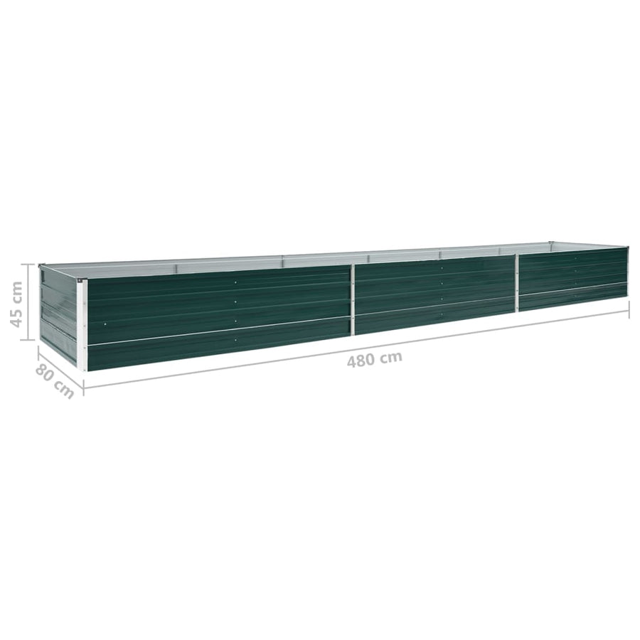 Plantenbak verhoogd 480x80x45 cm gegalvaniseerd staal groen
