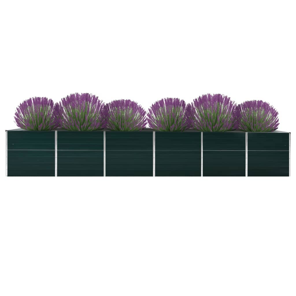 Plantenbak verhoogd 480x80x77 cm gegalvaniseerd staal groen