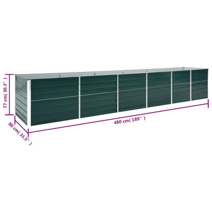 Plantenbak verhoogd 480x80x77 cm gegalvaniseerd staal groen