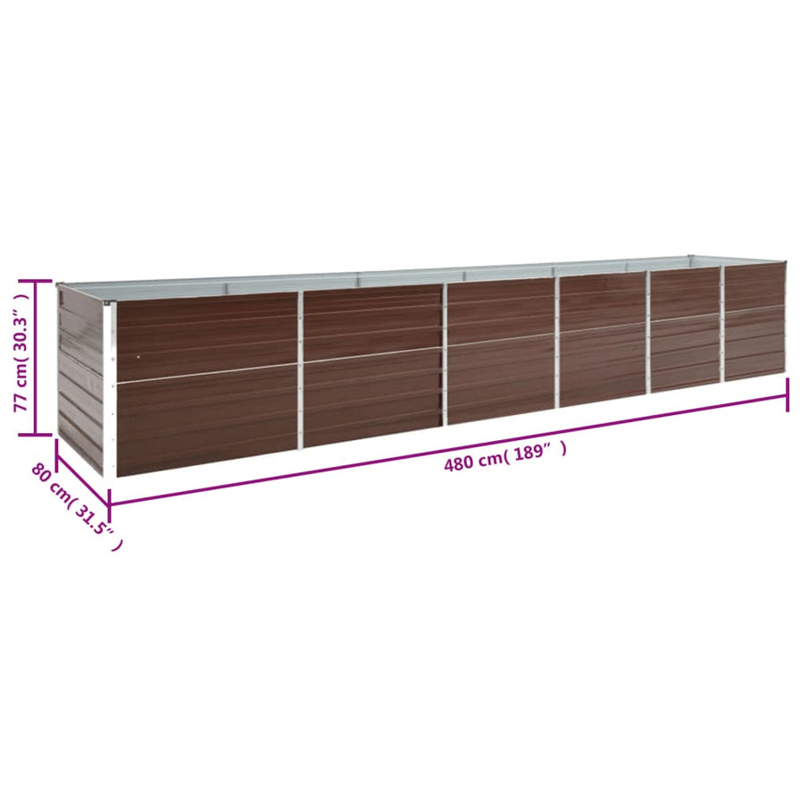 Plantenbak Verhoogd Gegalvaniseerd Staal 480 x 80 x 77 cm