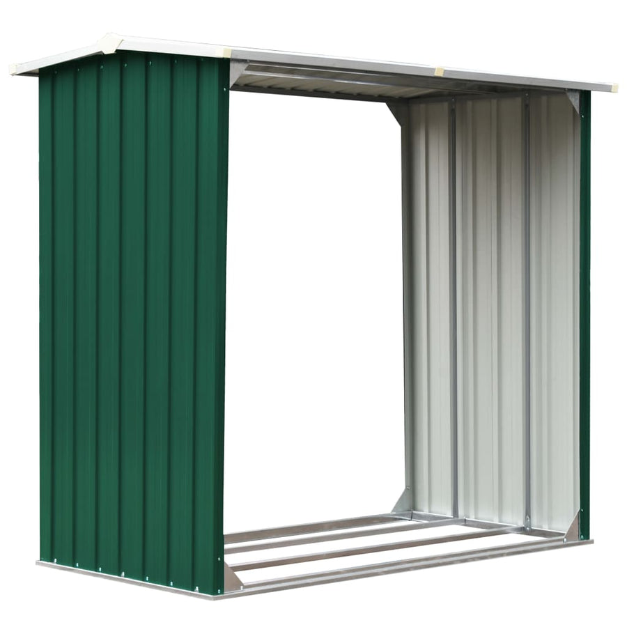 Haardhoutschuur 172X91X154 Cm Gegalvaniseerd Staal Groen