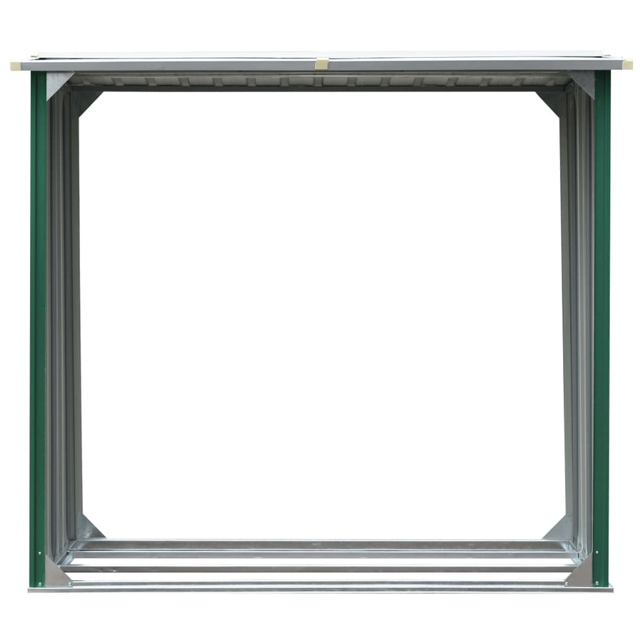 Haardhoutschuur 172X91X154 Cm Gegalvaniseerd Staal Groen