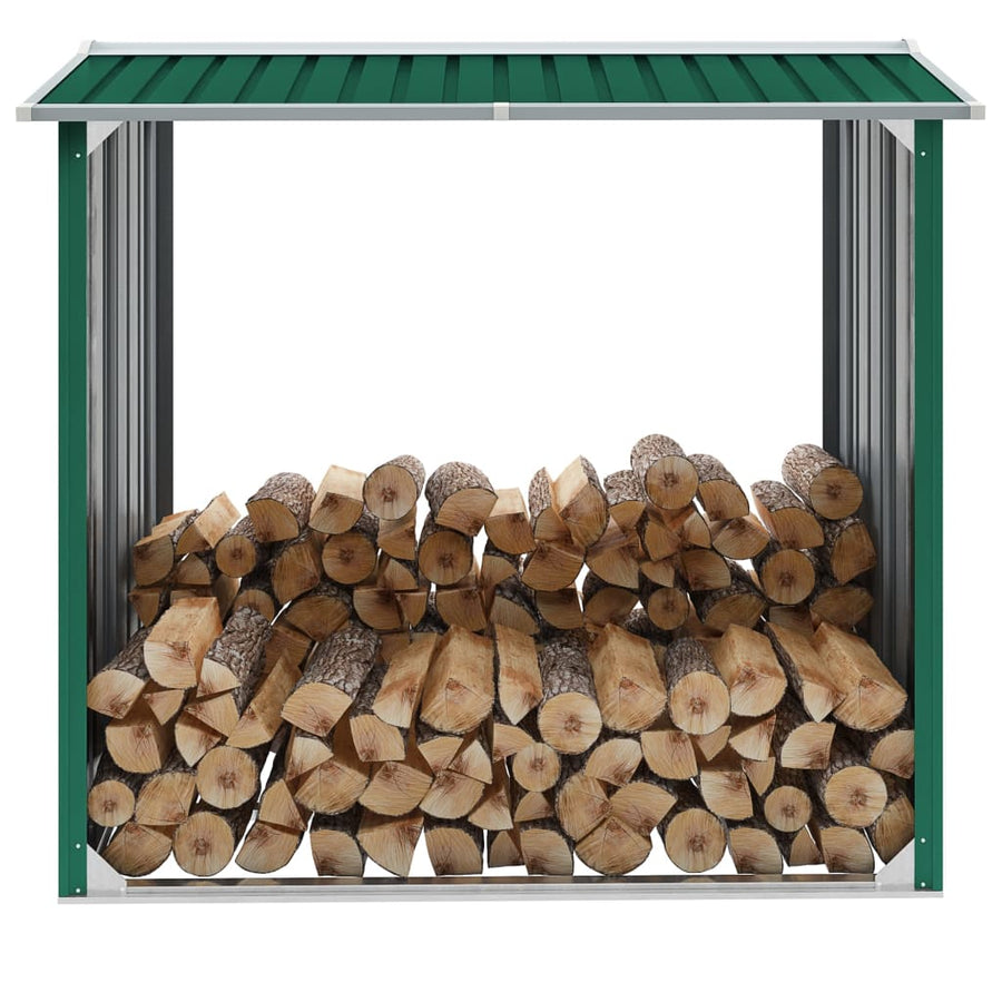 Haardhoutschuur 172X91X154 Cm Gegalvaniseerd Staal Groen