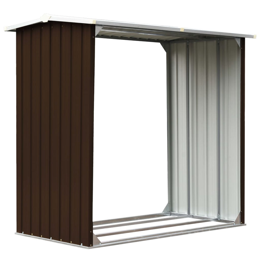 Haardhoutschuur 172X91X154 Cm Gegalvaniseerd Staal Bruin