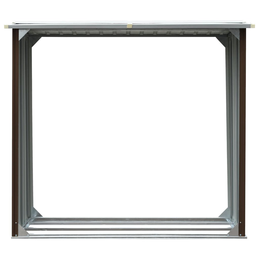 Haardhoutschuur 172X91X154 Cm Gegalvaniseerd Staal Bruin