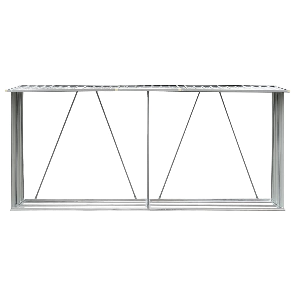 Haardhoutschuur 330X84X152 Cm Gegalvaniseerd Staal Groen