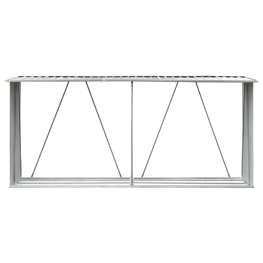 Haardhoutschuur 330X84X152 Cm Gegalvaniseerd Staal Groen