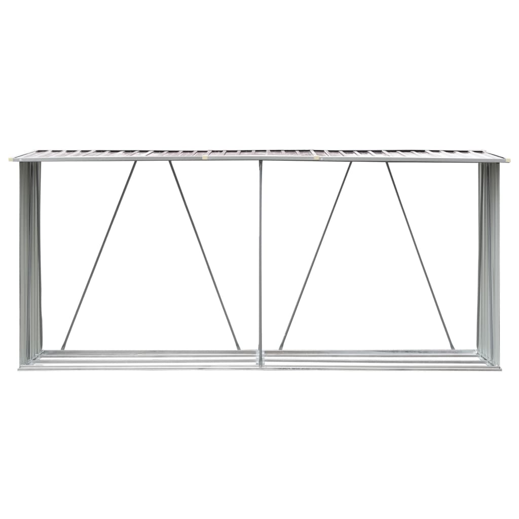 Haardhoutschuur 330X84X152 Cm Gegalvaniseerd Staal Bruin