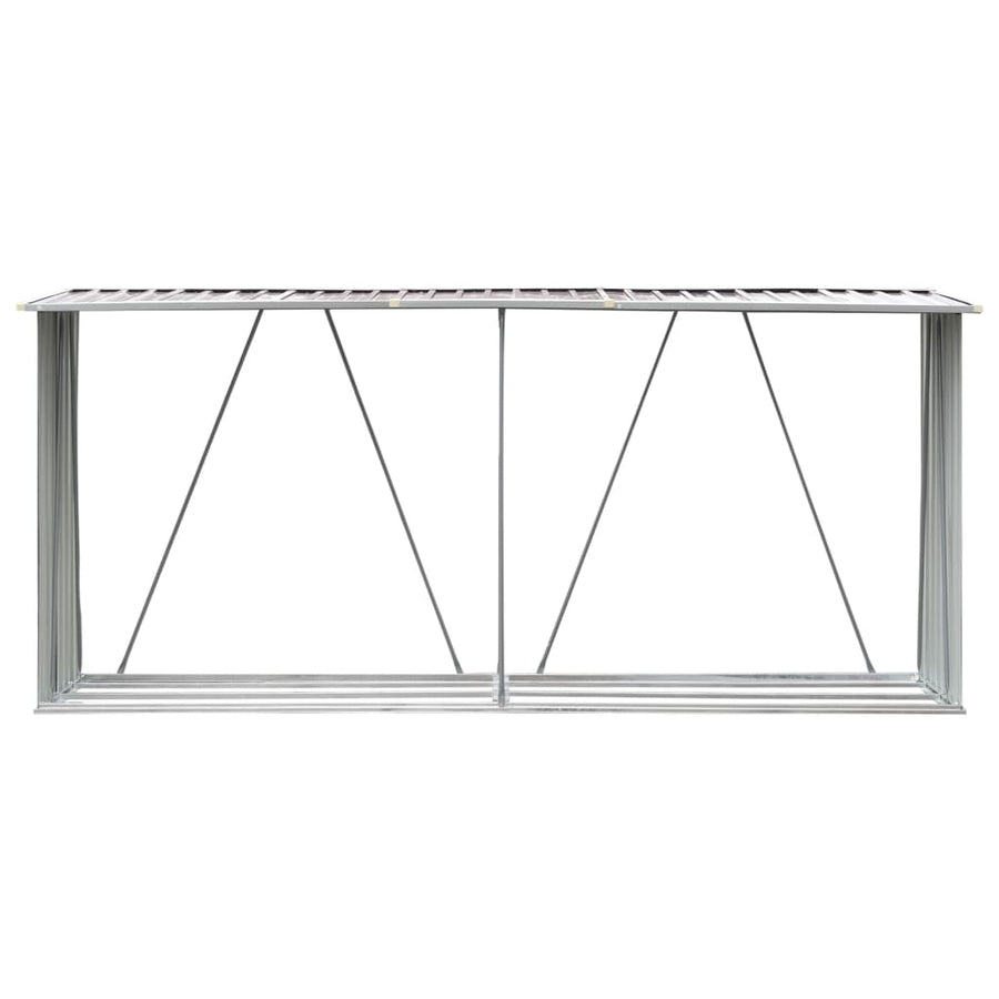 Haardhoutschuur 330X84X152 Cm Gegalvaniseerd Staal Bruin