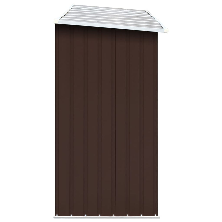 Haardhoutschuur 330X84X152 Cm Gegalvaniseerd Staal Bruin