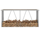 Haardhoutschuur 330x84x144/152 cm staal bruin