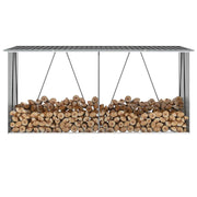 Haardhoutschuur 330x84x152 cm gegalvaniseerd staal antraciet