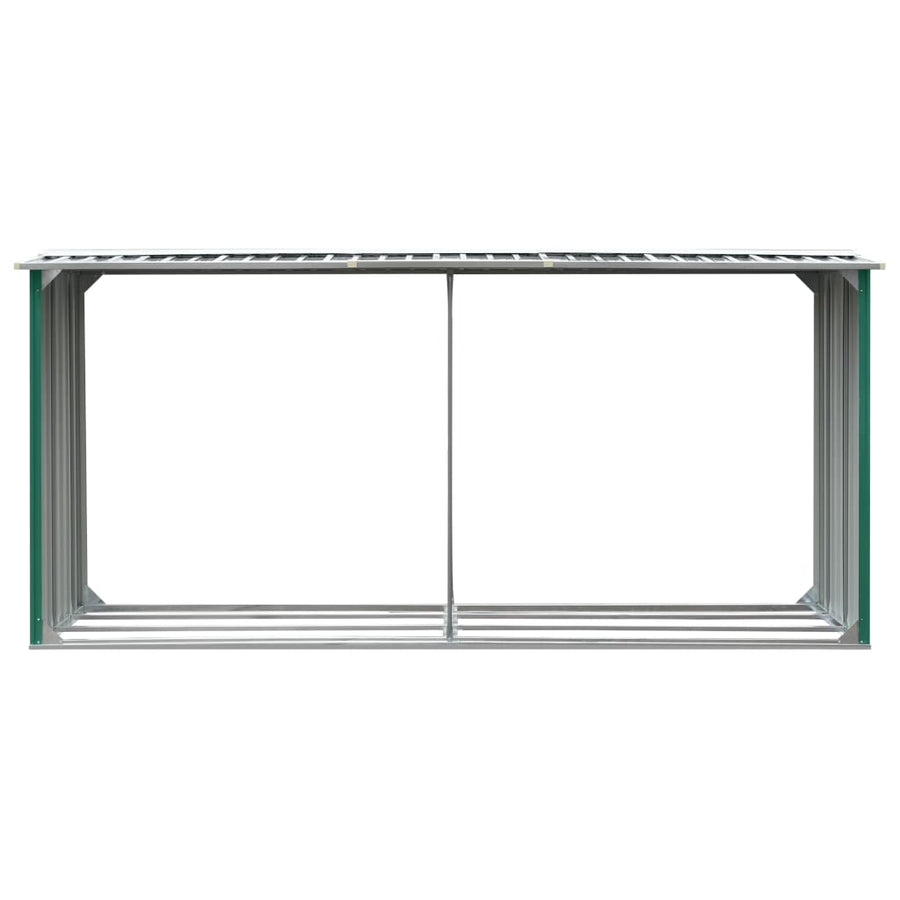 Haardhoutschuur 330X92X153 Cm Gegalvaniseerd Staal Groen