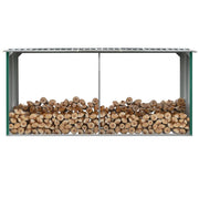Haardhoutschuur 330x92x153 cm staal groen