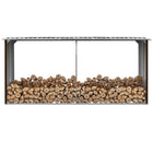 Log storage shed 330x92x153 cm galvanized steel brown